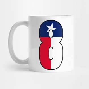 Number 8 Texas Flag Mug